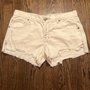 Free People White Denim Shorts